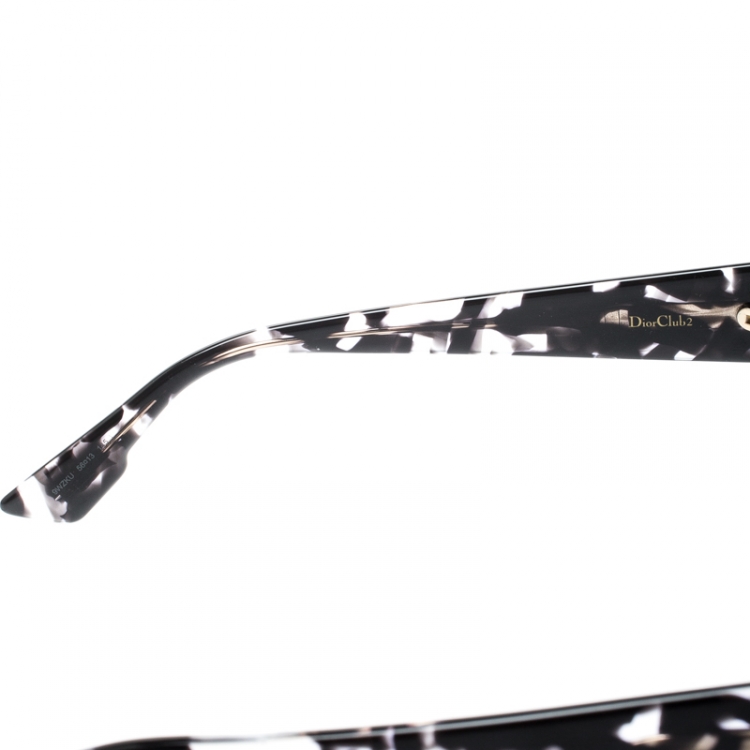 Pre Owned Dior Black Havana/Blue 9WZKU Dior Club 2 Detachable Visor Rectangle Sunglasses