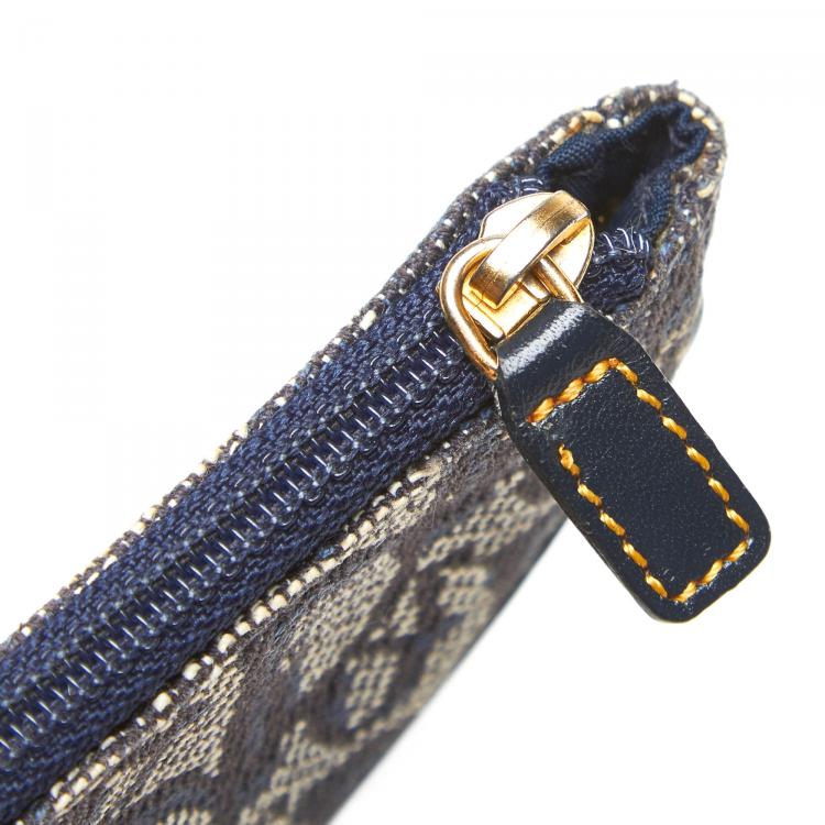 Pre Owned Dior Gray/Blue Canvas Oblique Saddle Pouch