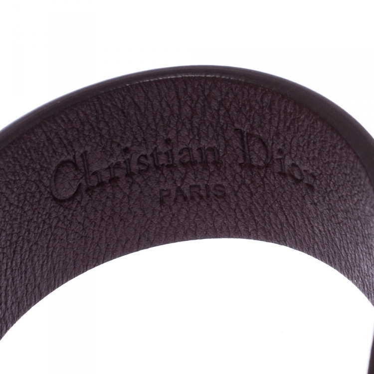 Pre Owned Dior Bicolor Leather Perle Bracelet S