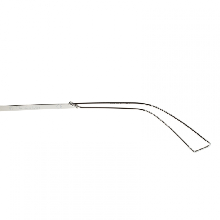 Pre Owned Dior Silver/Black DIOR Sideral 2 JB0SF Cat Eye Sunglasses