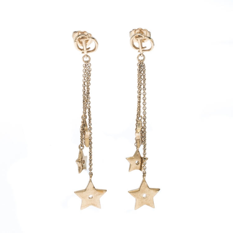 Diors New Tribales Earrings In Gold Pink And Silver Finishes Ft Sparkly  Star Motifs CD Charms  Baubles