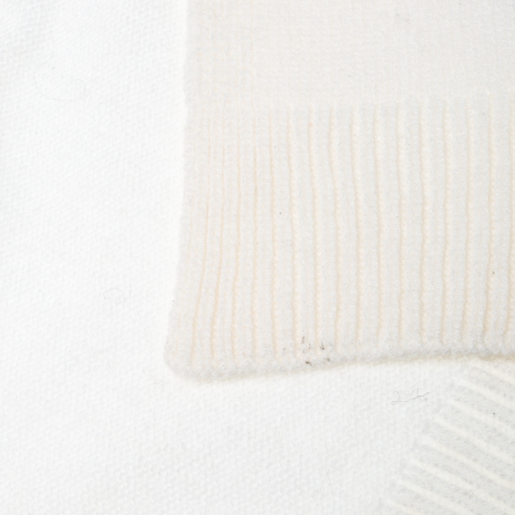 Pre Owned Dior Cream Knit Cashmere Scarf