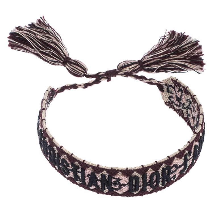 Pre Owned Dior J'Adior Multicolor Woven Adjustable Tassel Bracelet