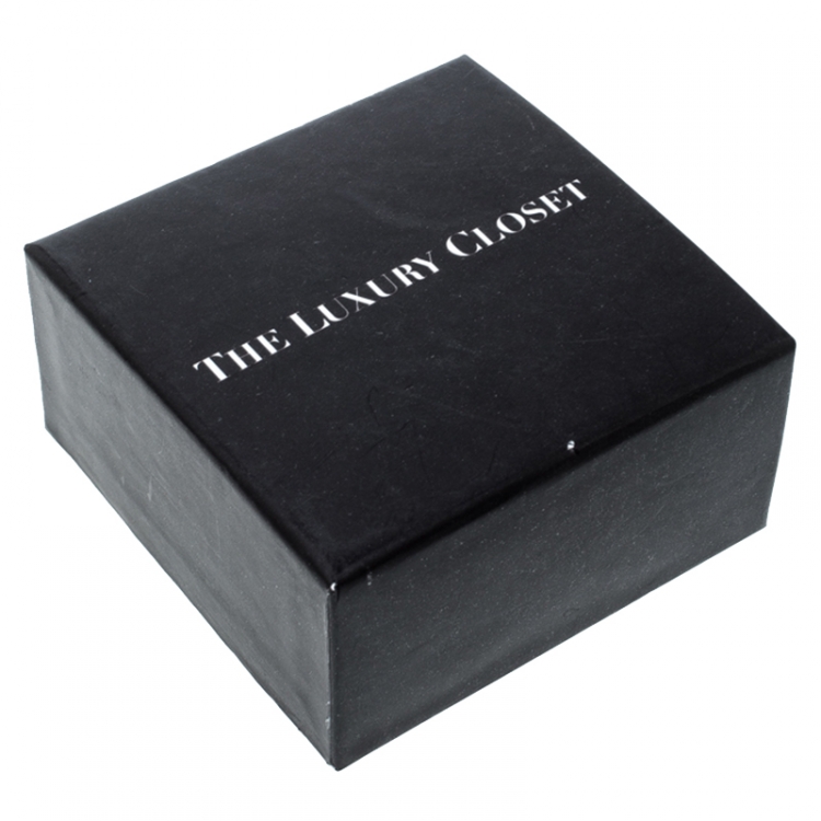 Pre Owned Dior Gold Tone Crystal Two Tone Beads Embellished D Pendant Necklace