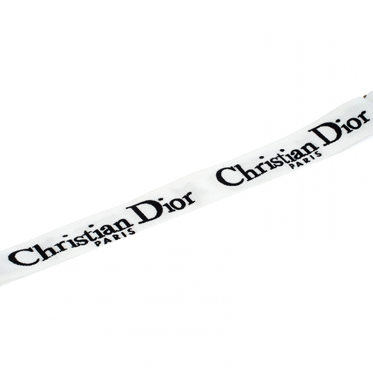 Pre Owned Dior Black/White Canvas and Leather J'adior Shoulder Bag Strap