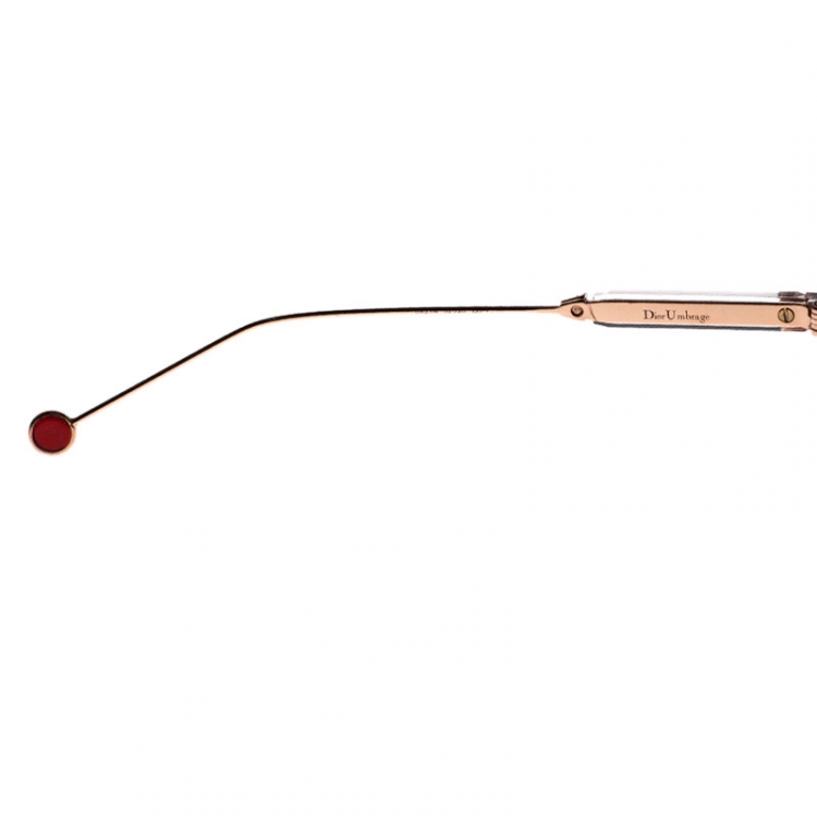 Pre Owned Dior Gold Havana / Pink Mirror Leaf DiorUmbrage Round Sunglasses