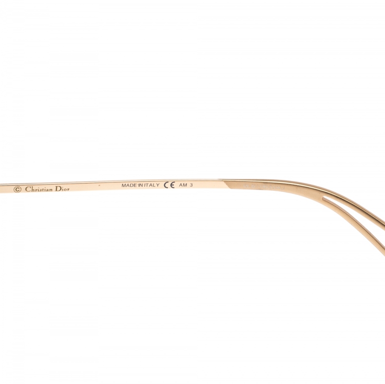 Pre Owned Dior Gold Tone/Bicolor Mirrored DiorMetallic Oversized Sunglasses