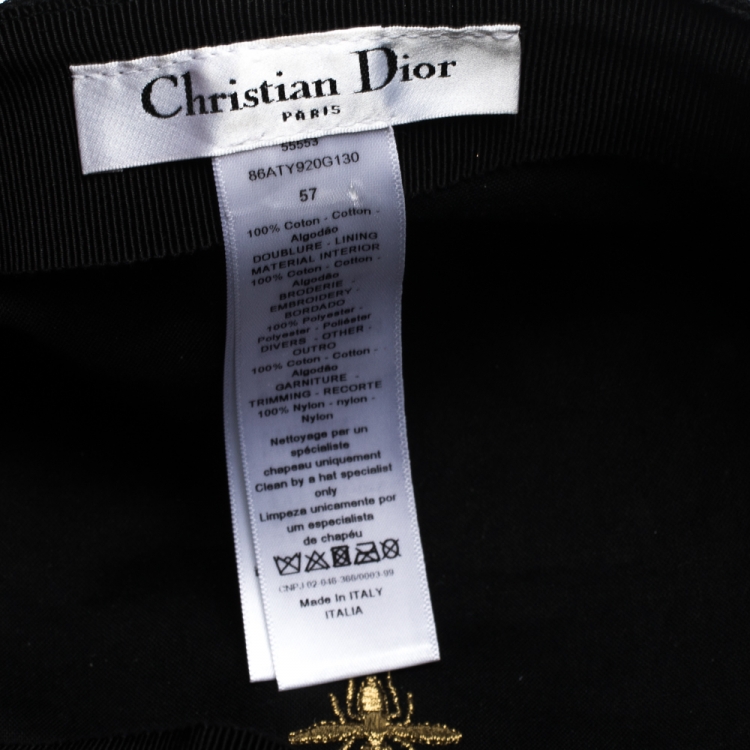 مملوكة مسبقًا Dior Black Cotton Arty Mesh Veil Newsboy Cap 57 cm