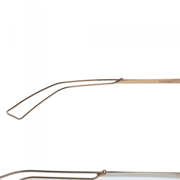 Pre Owned Dior Gold/Black Sideral 2 Cat-Eye Sunglasses