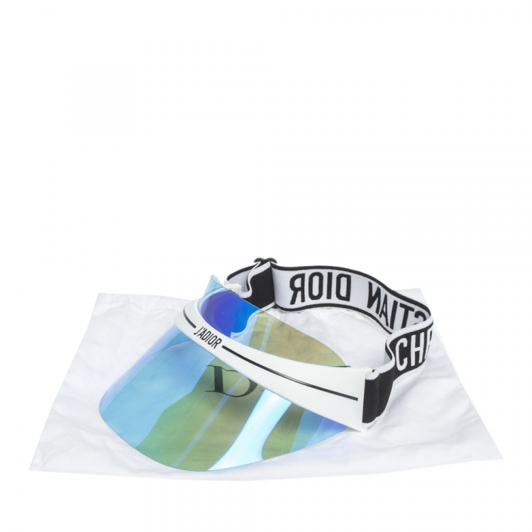 Pre Owned Christian Dior Black/White Dior Club1 Sun Visor