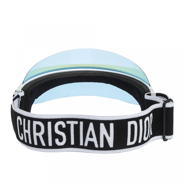 Pre Owned Christian Dior Black/White Dior Club1 Sun Visor