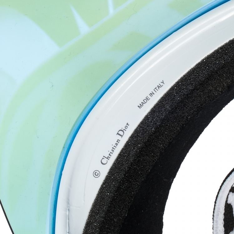 Pre Owned Christian Dior Black/White Dior Club1 Sun Visor