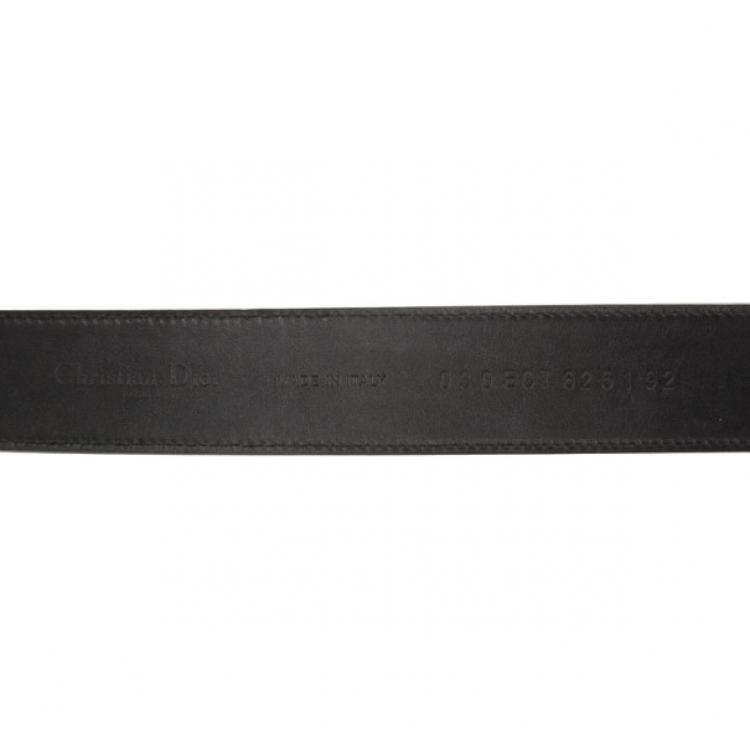 Pre Owned Christian Dior Black Patent Womens Belt 81 CM