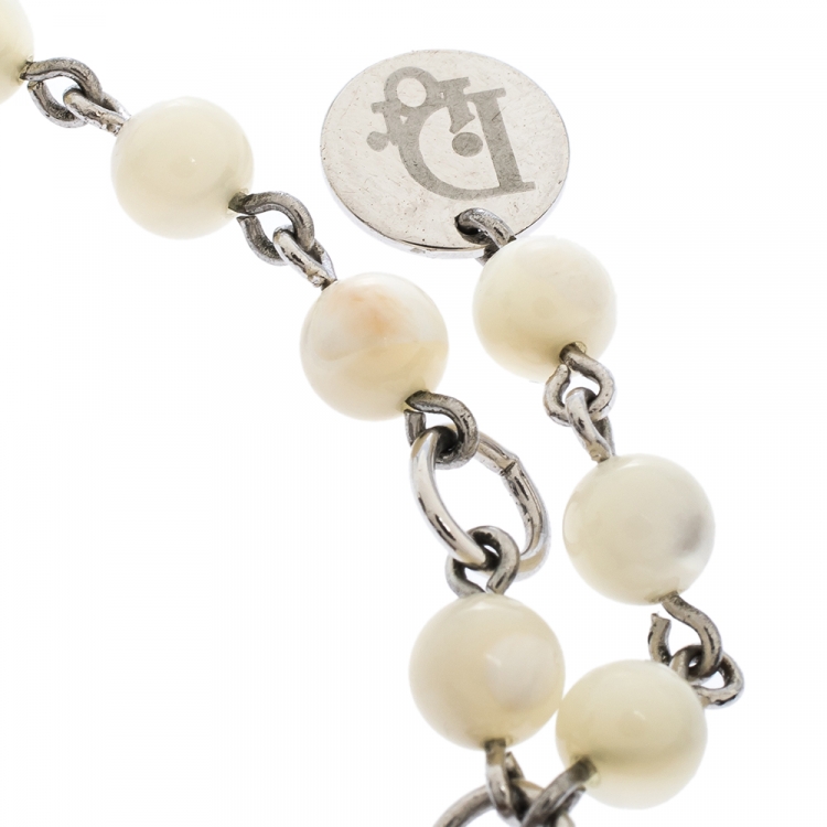 Pre Owned Dior Adiorable Bead Silver Tone Bracelet