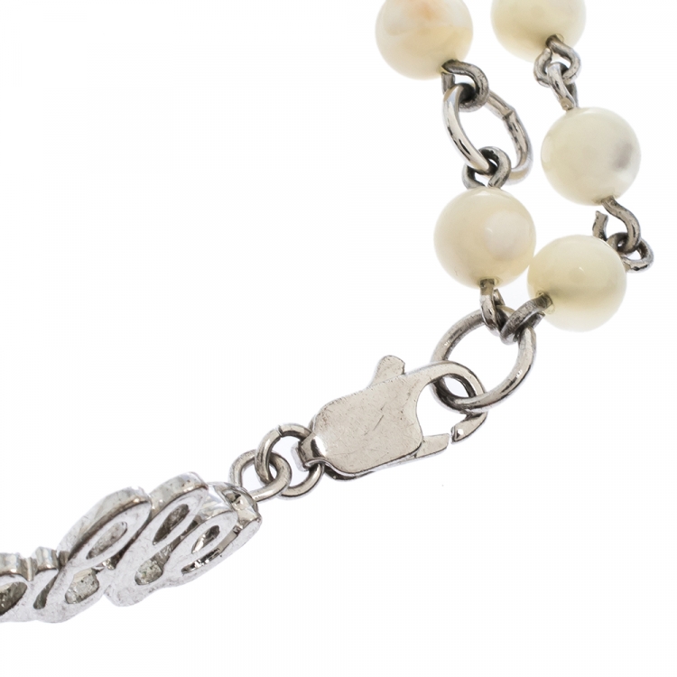 Pre Owned Dior Adiorable Bead Silver Tone Bracelet