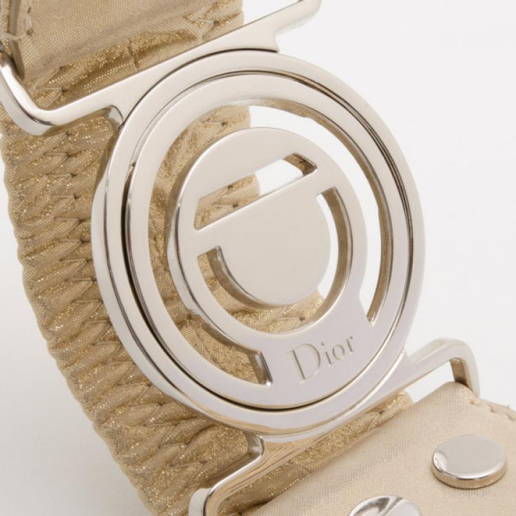 Pre Owned Christian Dior Dull Gold Belt Size S