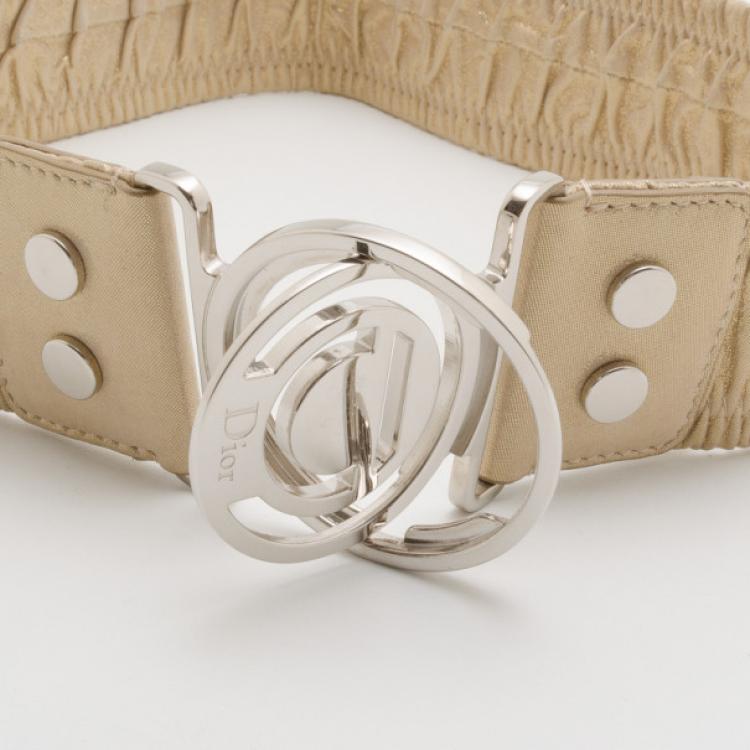 Pre Owned Christian Dior Dull Gold Belt Size S