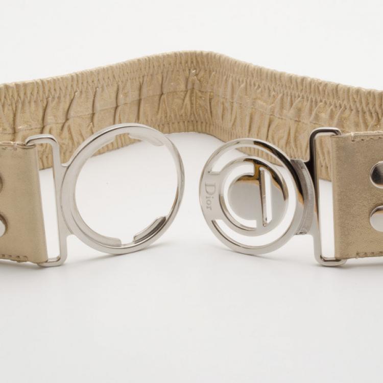 Pre Owned Christian Dior Dull Gold Belt Size S