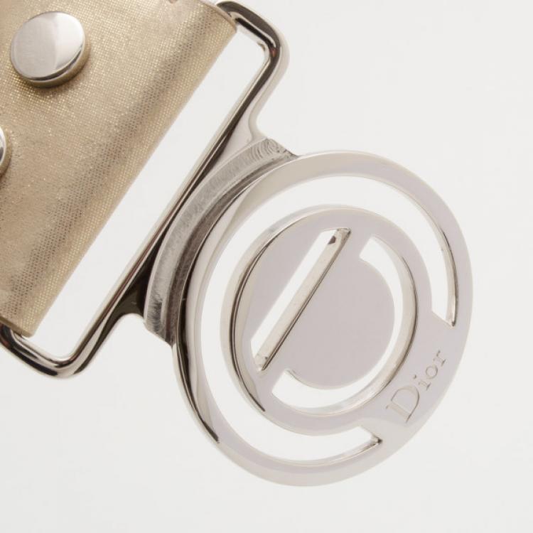 Pre Owned Christian Dior Dull Gold Belt Size S