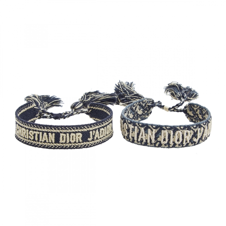 Dior Set of J'aDior Bracelets Woven Navy in Cotton - US