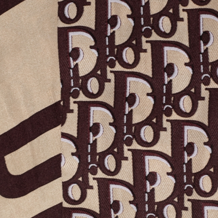 Pre Owned Dior Brown J'Adior Diorissimo Silk Bandeau Scarf