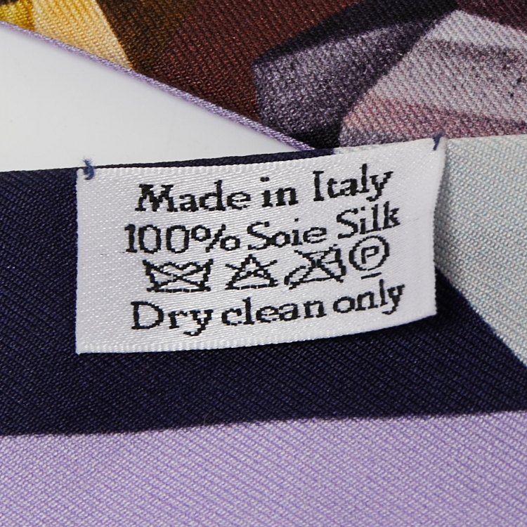 مملوكة مسبقًا Dior Purple Printed Silk Bandeau Scarf