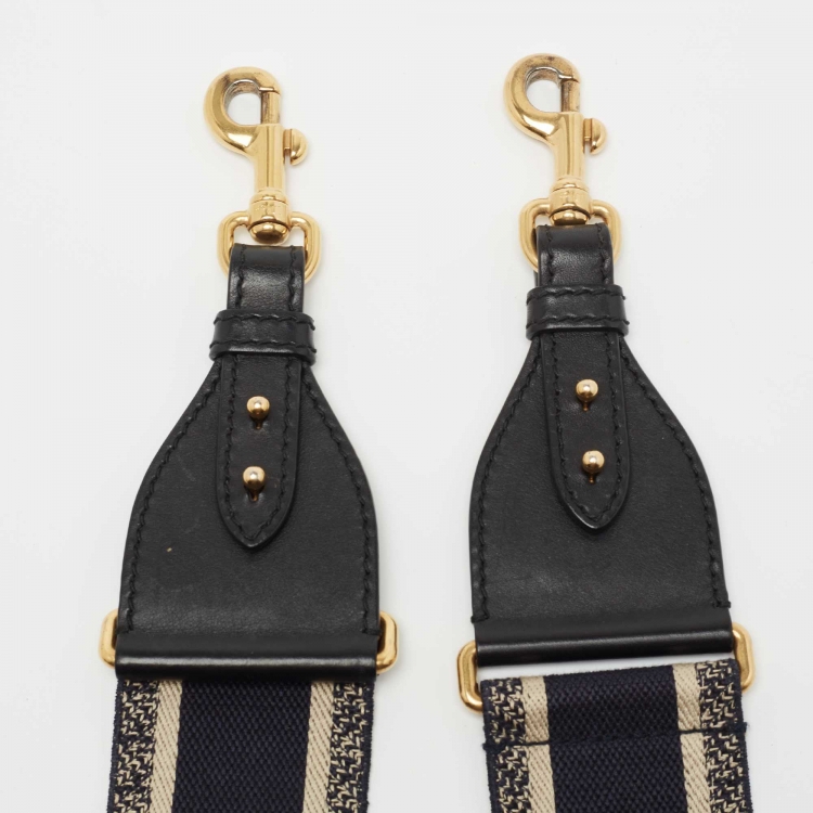 Pre Owned Dior Blue Canvas and Leather Shoulder Bag Strap