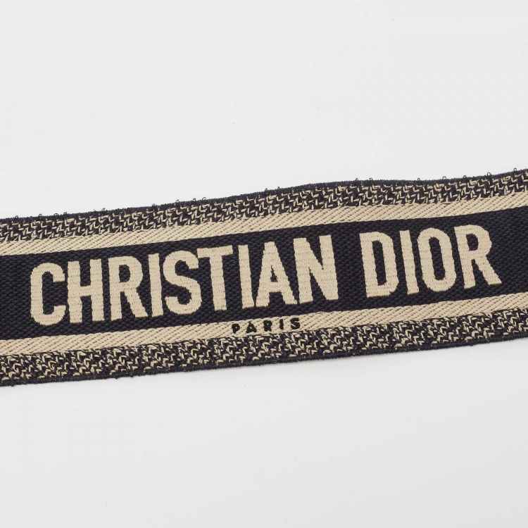 Pre Owned Dior Blue Canvas and Leather Shoulder Bag Strap