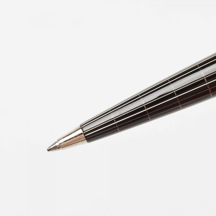 Pre Owned Dior Black Composite Grid Silver Tone Ballpoint Pen