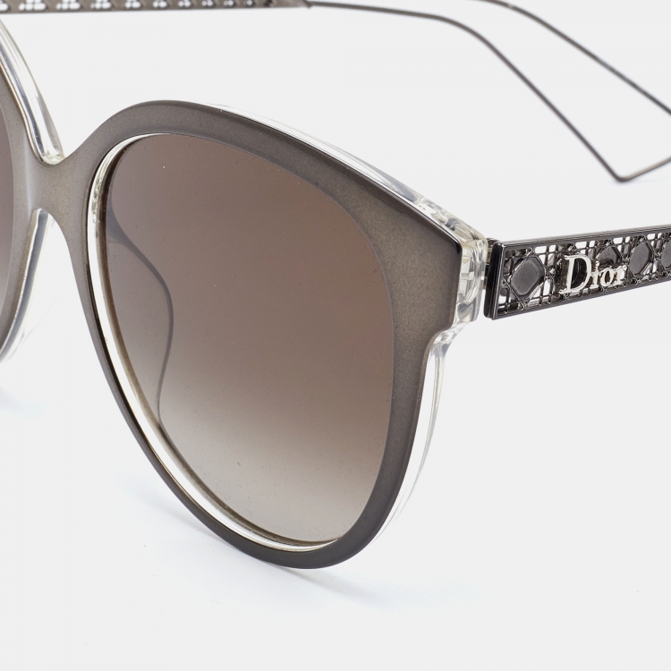 Pre Owned Dior Diorama2 Gunmetal/Grey Gradient TCTHA Round Sunglasses
