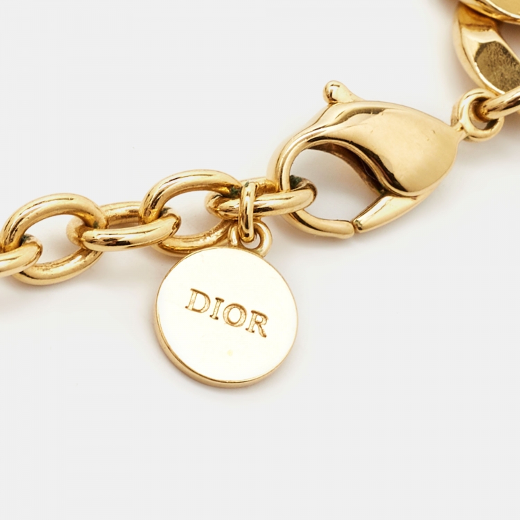 Pre Owned Dior Danseuse Étoile Gold Tone Choker Necklace