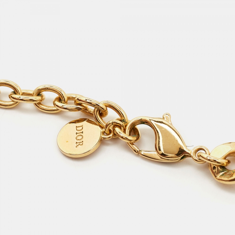 Pre Owned Dior Danseuse Étoile Gold Tone Choker Necklace