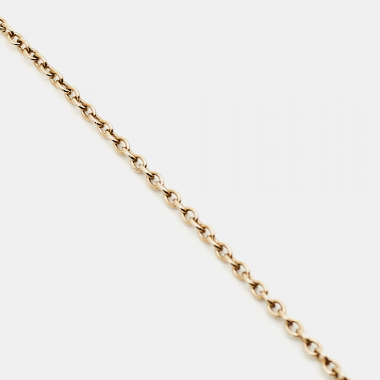 Pre Owned Dior Clair D Lune Crystals Gold Tone Necklace