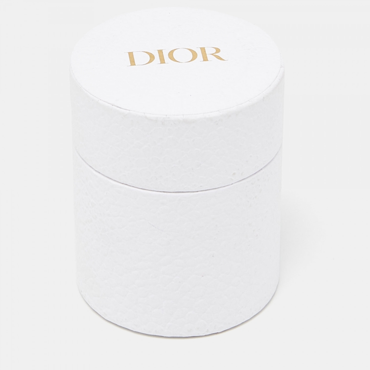 Pre Owned Dior White & Navy Blue Striped Silk Bandeau Scarf