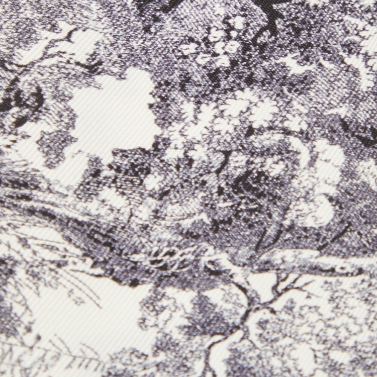 Pre Owned Dior White/Navy Blue Toile De Jouy Silk Bandeau Scarf