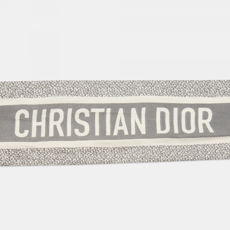 Pre Owned Dior Green Oblique Mitzah Silk Bandeau Scarf