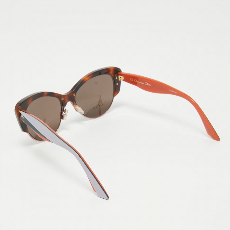 Pre Owned Dior Brown Envol 1 Cat Eye Sunglasses