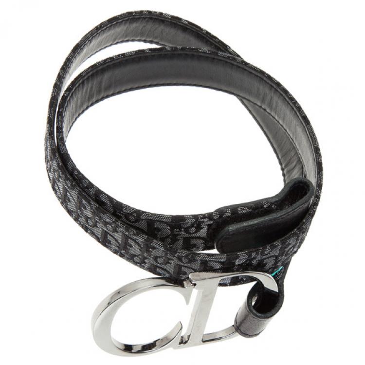 Pre Owned Dior Metallic Diorissimo CD Buckle Belt 75CM