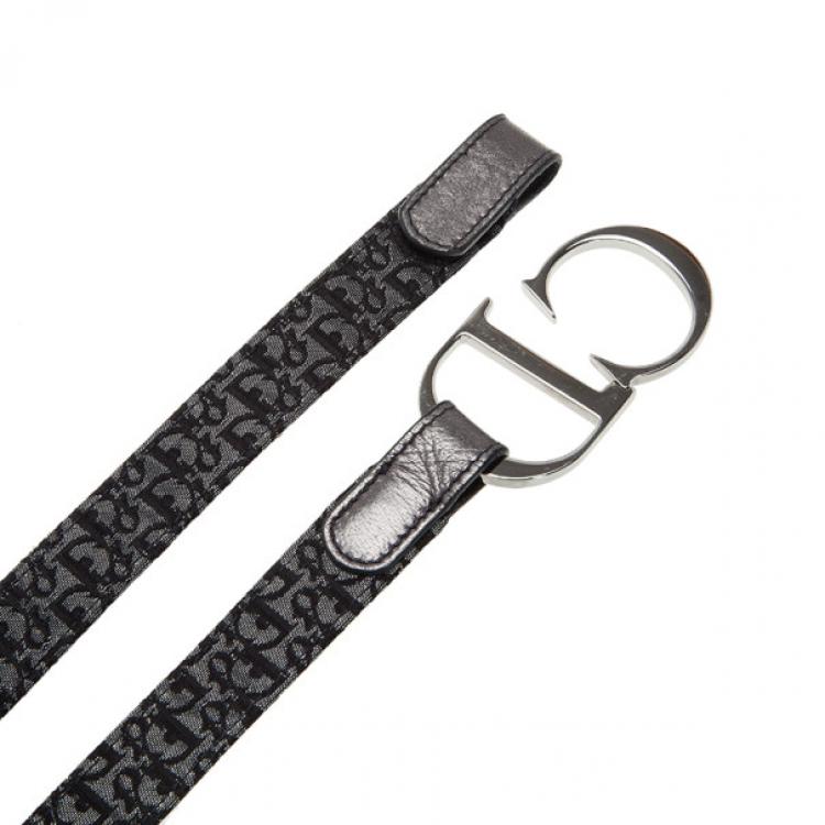 Pre Owned Dior Metallic Diorissimo CD Buckle Belt 75CM