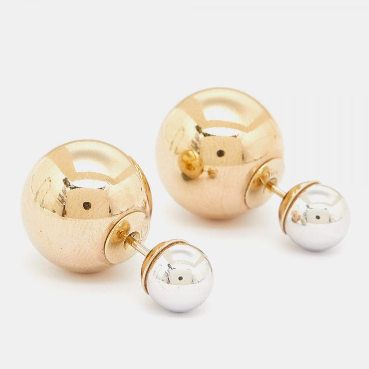 مملوكة مسبقًا Dior Two-Tone Mise en Dior Tribales Stud Earrings 