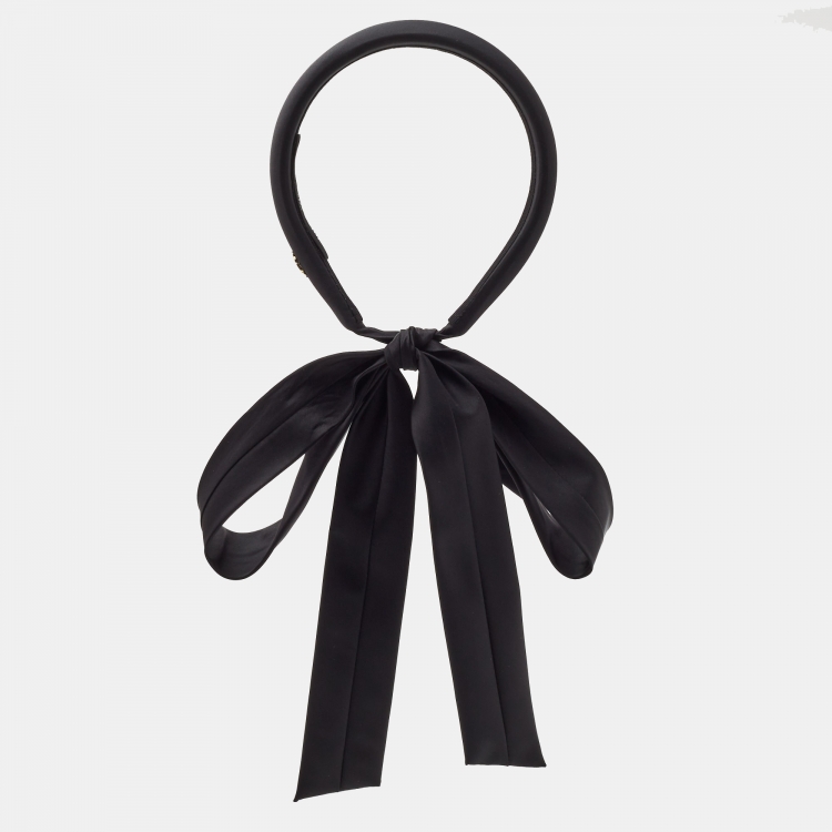 Pre Owned Dior Black Black Satin Songe Headband 