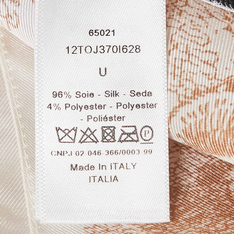 Pre Owned Dior Beige Printed Silk Poncho 