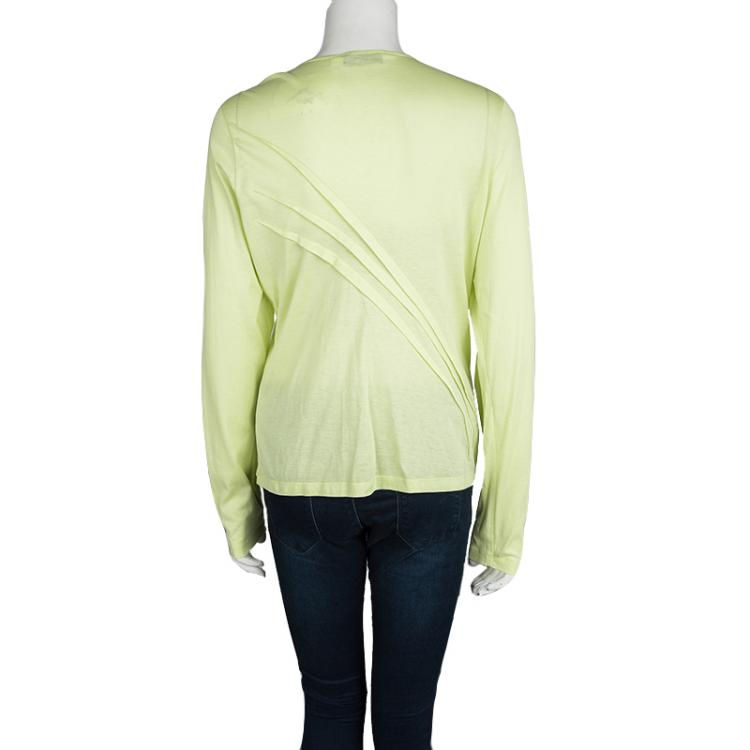 Pre Owned Dior Yellow Cotton Long Sleeve T-Shirt XL