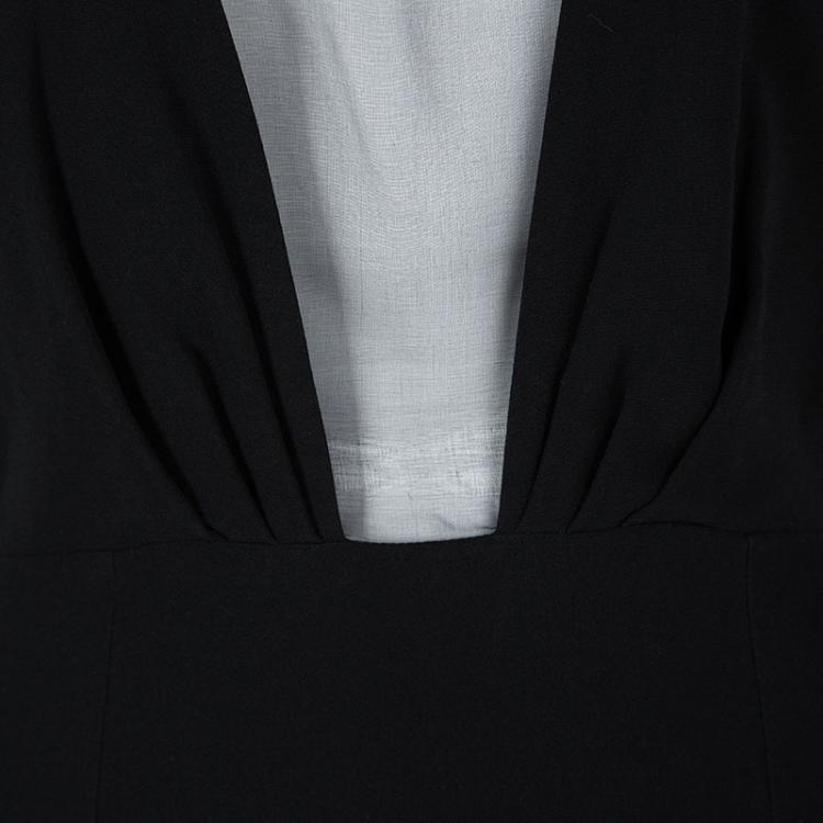 مملوكة مسبقًا Dior Black Sheer Panel Detail Sleeveless Dress S