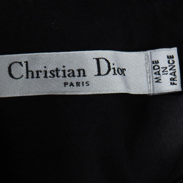 مملوكة مسبقًا Dior Black Sheer Panel Detail Sleeveless Dress S