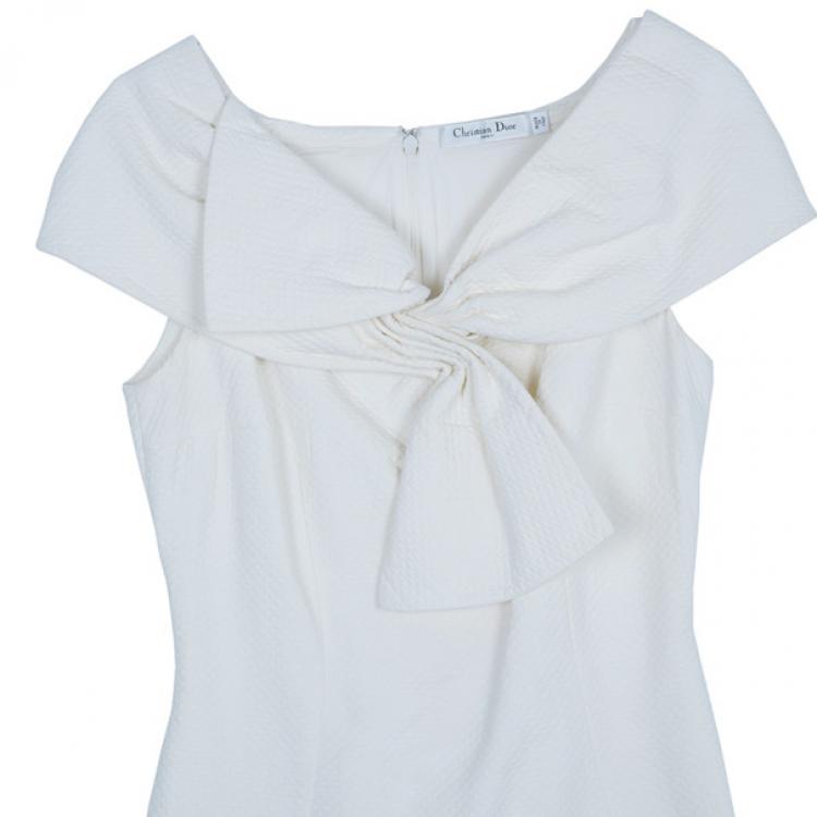 Pre Owned Dior White Off-Shoulder Dress M