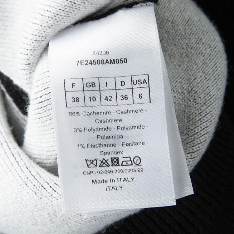 Pre Owned Dior Black Cashmere J'ADIOR 8 Sweater M