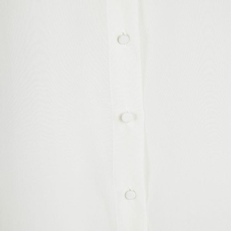 مملوكة مسبقًا Dior Off White Silk Pleated Bottom Long Sleeve Shirt Dress S