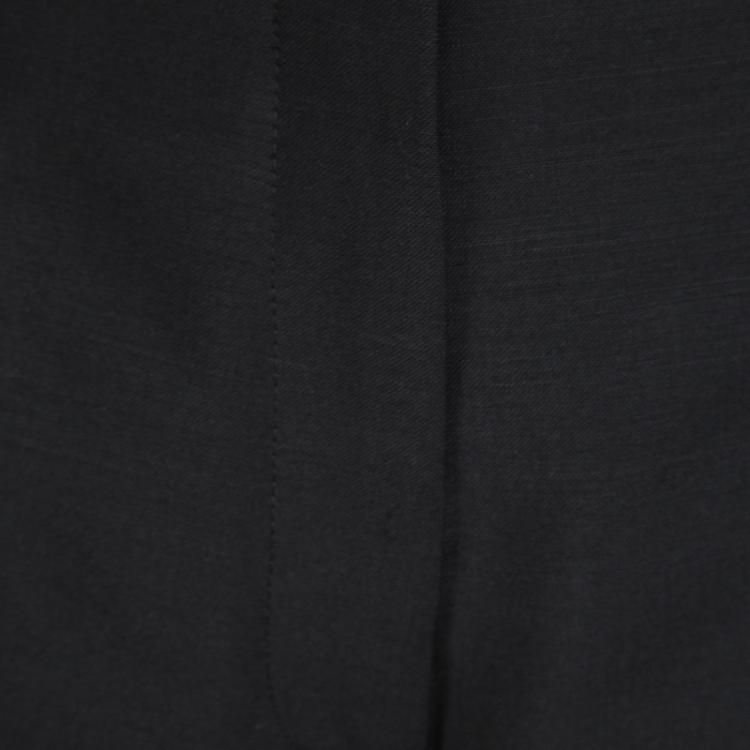 Pre Owned Dior Black Wool Tapered High Waist Trousers M