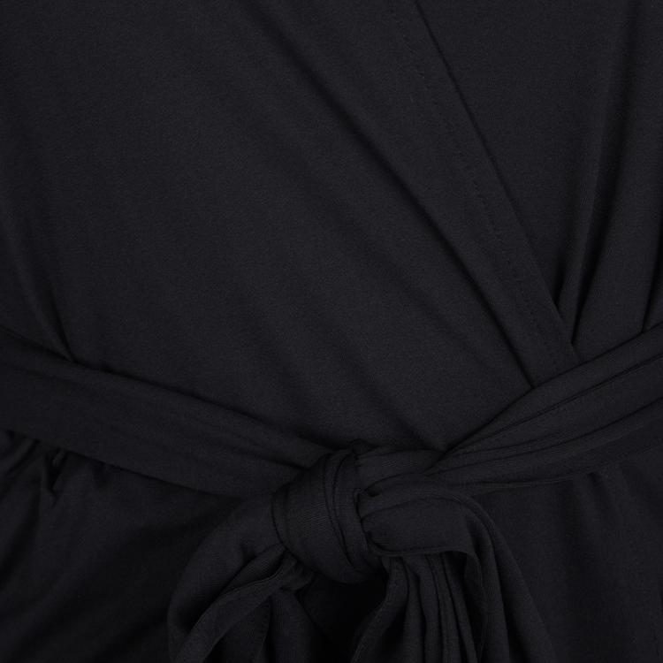 Pre Owned Dior Black Embroidered Hooded Wrap Long Jacket M